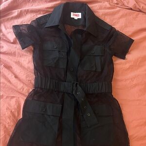 SOLID & STRIPED Black Sheer Shirt